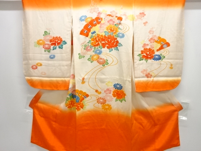 JAPANESE KIMONO / ANTIQUE KIMONO / SILK / FLOWER